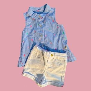Kate Spade Girls Sleeveless Swing Top (Ice cream print) and Shorts set